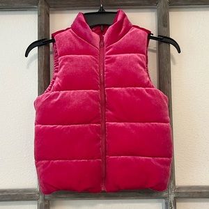 Gymboree “Go Outside” Pink Velour Puffer Vest ( medium 7-8 )